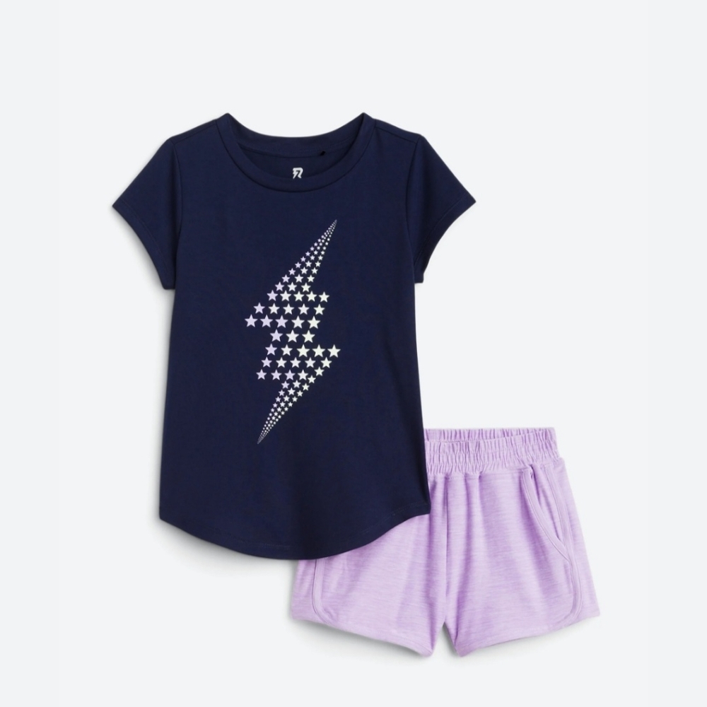 NWT Stitch Fix Girl's Graphic Tee + Dolphin Short Set